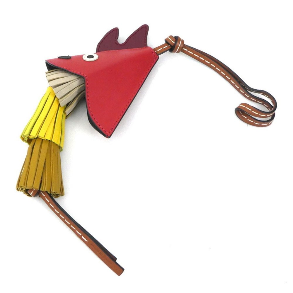 LOEWE Charm Dragon Leather Red x Beige Yellow Unisex